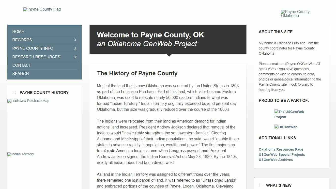 Payne County Oklahoma GenWeb