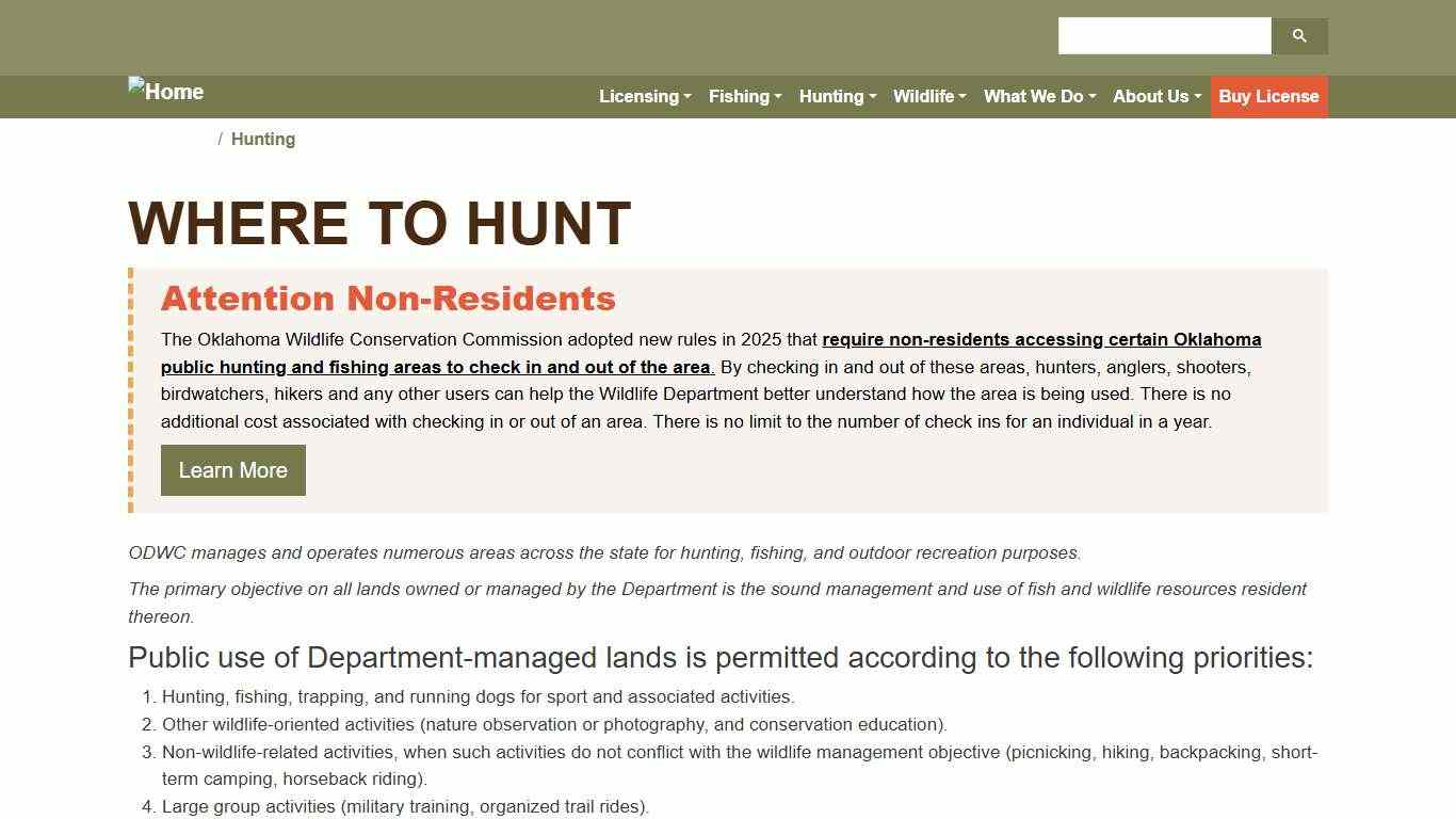 Where To Hunt Oklahoma Department of Wildlife Conservation