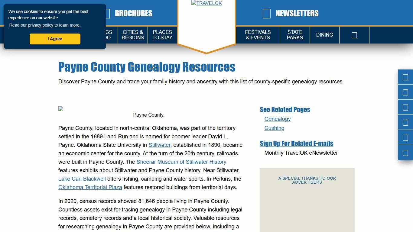 Payne County Genealogy Resources TravelOK.com - Oklahoma's Official Travel & Tourism Site